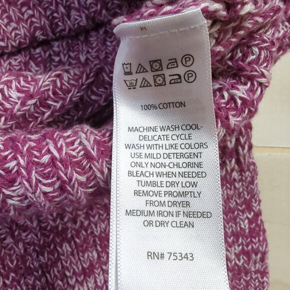 Cupcakes & Cashmere Purple and White Marled Mock Neck Cozy Sweater‎ Size Medium - Picture 9 of 9